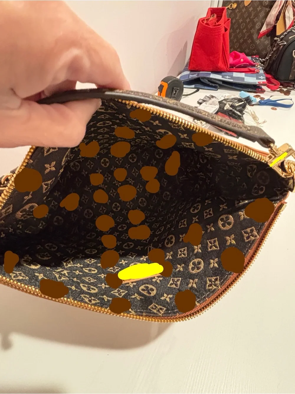 Chain-Accent Crossbody Bag in Tan